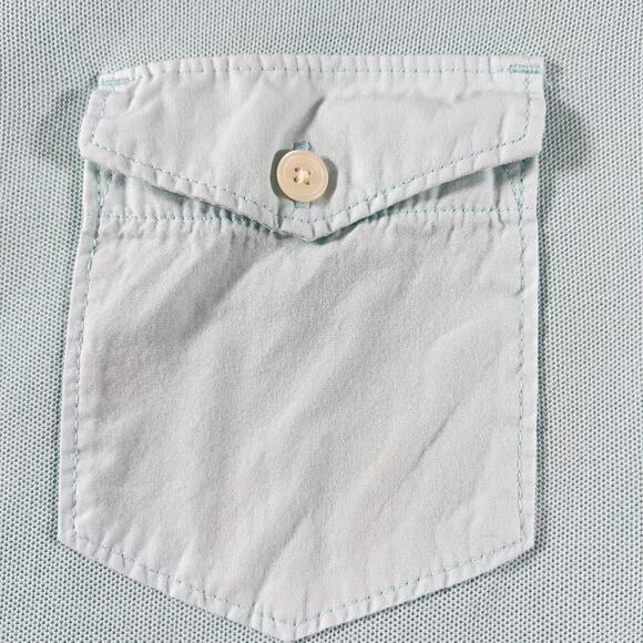 Calvin Klein Polo Shirt Men XXL All Cotton Mint Green Pockets Button Down Collar - Picture 4 of 11